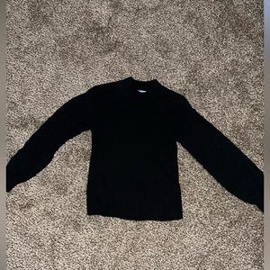 black sweater with polka dot sleeves size small